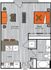 Studio apartment with combination living/dining area and 540 sq ft