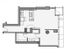 1 Bed 1 Bath Floor Plan 1g