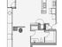 1 Bed 1 Bath Floor Plan 1la