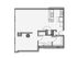 1 Bed 1 Bath Floor Plan 1s