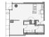 1 Bed 1 Bath Floor Plan 1b