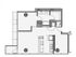 1 Bed 1 Bath Floor Plan 1va