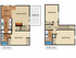 Two story apartment home with 3 bedrooms, 2 bathrooms, kitchen with vaulted ceiling, living room and fireplace, dining space, 4 closets, utility closet, storage/coat closet, and private terrace