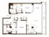 Two bedroom, two bathroom, terrace, living room, dining room, kitchen, two walk in closet, laundry room, utility closet, coat closet, and pantry. 1713 square feet B6 floor plan.