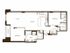 Two bedroom, two bathroom, terrace, living room, dining room, kitchen, two walk in closet, laundry room, utility closet, coat closet, and pantry. 1328 square feet B1 floor plan.
