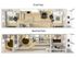 Three bedroom two and a half bath town home 3D floor plan