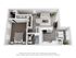 Contemporary 3D floor plan showcasing a spacious 1-bedroom layout with a chic living space, modern kitchen, elegant bathroom, and convenient washer/dryer area.