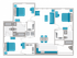 3 bed, 3 bath floorplan is 1200 sq. ft.