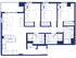 3 bed, 3 bath floorplan is 1,108 sq. ft.