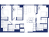 3 bed, 3 bath floorplan ranges from 1,032 - 1,060 sq. ft.