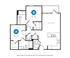 The 2 bedroom 2 bathroom classic floorplan is 814 sq. ft.