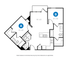 The 2 bedroom 2 bathroom premier floorplan is 869 sq. ft.
