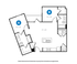 The 2 bedroom 2 bathroom vista floorplan is 901 sq. ft.