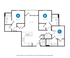 The 3 bedroom 3 bathroom plus floorplan is 1117 sq. ft.