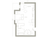 The studio plus floorplan is 444 sq. ft.