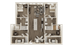 The 4 bedroom 4 bathroom classic A floorplan ranges from 1284-1348 sq. ft.