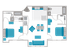 The 2 bedroom 2 bathroom floorplan is 954 sq. ft.