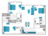 The 3 bedroom 3 bathroom floorplan is 1238 sq. ft.