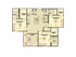 3 bed, 3 bath floorplan is 1,077 sq. ft.