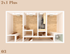 The 2 bedroom 1 bathroom plus floorplan is 873 sq. ft.