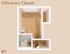 The efficiency classic floorplan is 248 sq. ft.