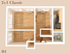 The 2 bedroom 1 bathroom classic floorplan is 768 sq. ft.