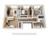 The 2 bedroom, 1 bathroom deluxe floorplan is 912 sq. ft.