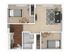 The 2 bedroom 1 bathroom floorplan is 672 sq. ft.
