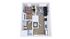The 1 bedroom, 1 bathroom floorplan is 464 sq. ft.