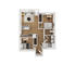 The 2 bedroom 1 bathroom classic floorplan is 764 sq. ft.