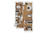 The 2 bedroom 2 bathroom plus floorplan ranges from 877-889 sq. ft.