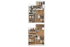 The 3 bedroom 2 bathroom dinkydome floorplan ranges from 1141-1318 sq. ft.