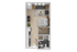 The studio floorplan ranges from 468-500 sq. ft.