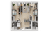 The 2 bedroom 2 bathroom classic shared floorplan ranges from 946-949 sq. ft.
