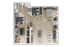 The 2 bedroom 2 bathroom premier floorplan is 1106 sq. ft.