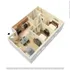 2 bed, 1 bath floorplan is 626 sq. ft.