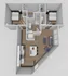 The 2 bed, 2 bath classic floorplan is 741 sq. ft.