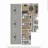 The 3 bedroom 3 bathroom penthouse floorplan is 1074 sq. ft.