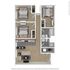 The 3 bedroom 2 bathroom classic floorplan is 845 sq. ft.