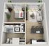 1 bed, 1 bath penthouse floorplan is 560 sq. ft.
