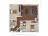 The 2 bedroom 2 bathroom deluxe floorplan is 1071 sq. ft.