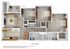 Modern 3D floor plan showcasing two bedrooms, a spacious living area, and a fully equipped kitchen with stylish dining space. Ideal for comfortable living.