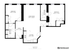 Inviting floor plan featuring two spacious bedrooms, two modern bathrooms, a large living room, and an efficient kitchen layout.