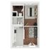 Chic 3D floor plan featuring a spacious bedroom, cozy living area, modern kitchen, and a well-appointed bathroom, all complemented by elegant hardwood flooring.
