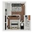 Modern 3D floor plan featuring a cozy bedroom, sleek kitchen with marble flooring, inviting living area with stylish rug, and a contemporary bathroom design.