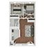Modern 2D floor plan with 2 bedrooms, elegant wooden flooring, and a sleek open kitchen leading to a cozy living space.