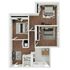 Chic 3D floor plan showcasing 3 spacious bedrooms, a cozy living area, and a modern kitchen with dining space.