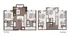 Modern two-story floor plan with three bedrooms, spacious open-concept living area, and cozy patio for relaxation.