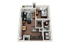 The Forum at Sam Houston 1x1 Floor Plan
