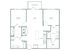 Modern floor plan showcasing 2 bedrooms, spacious living area, and a stylish kitchen with island, featuring dual balconies.